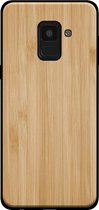 Smartphonica Telefoonhoesje voor Samsung Galaxy A8 2018 met houten look - backcover bamboo kunsthout hoesje - Bruin / Kunsthout;TPU / Back Cover geschikt voor Samsung Galaxy A8 2018