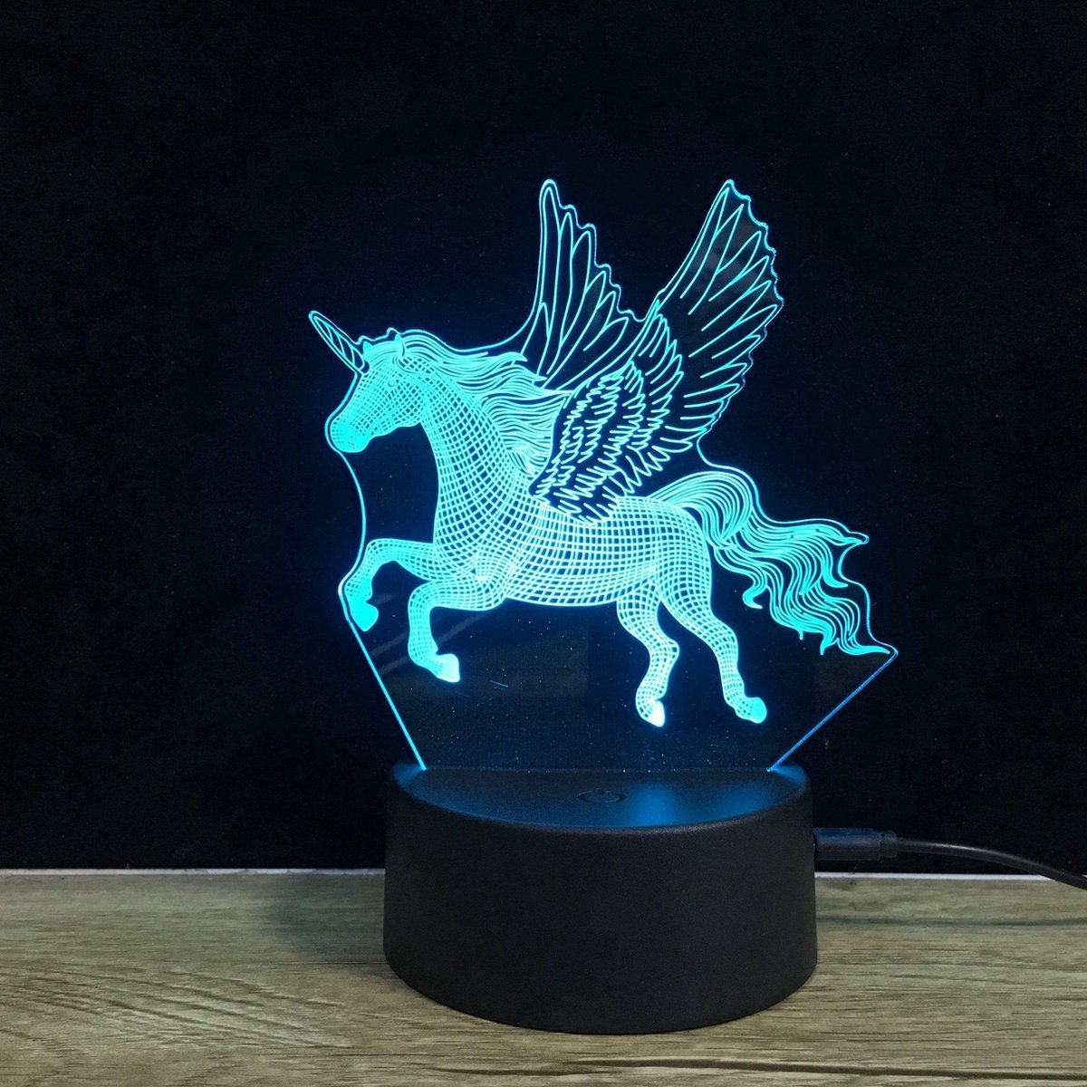 3D LED Creative Lamp Sign Unicorn Eenhoorn - Complete Set
