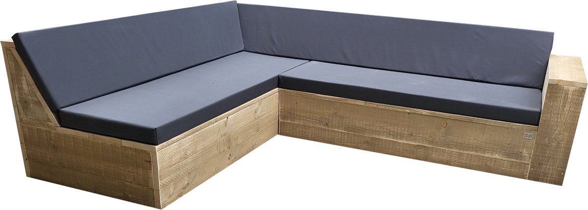 Wood4you Loungeset 1 steigerhout - incl kussens - 250cm - 200cm (GL-vorm)