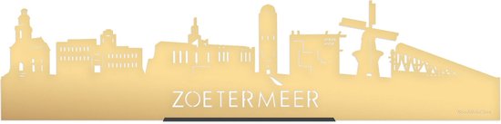 Standing Skyline Zoetermeer Goud Metallic - 60 cm - Woondecoratie design - Decoratie om neer te zetten en om op te hangen - Meer steden beschikbaar - Cadeau voor hem - Cadeau voor haar - Jubileum - Verjaardag - Housewarming - Interieur -