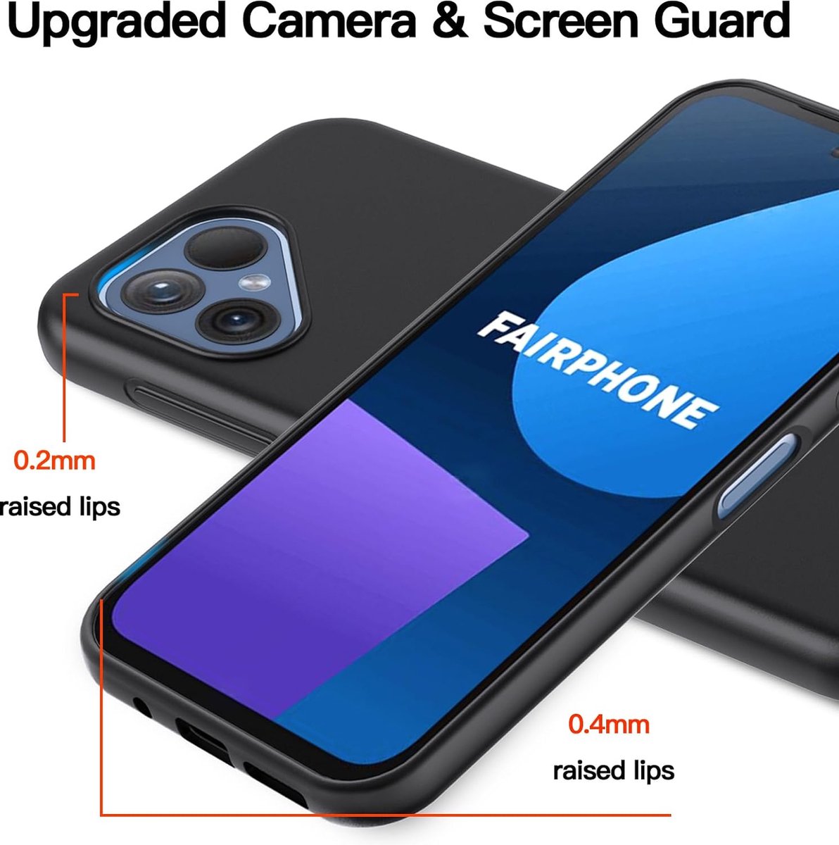 Geschikt voor Fairphone 5 - Schokbestending zachte hoesje - Zwart