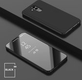 Clear View Stand Case + PMMA Screenprotector voor de Huawei Mate 20 Lite _ Zwart