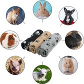 Driedelige set Zachte Hond Kat fleecedeken voor huisdieren - Extra grote pluche plaids - Beige grijs en zwart - 70 X 100 CM X3