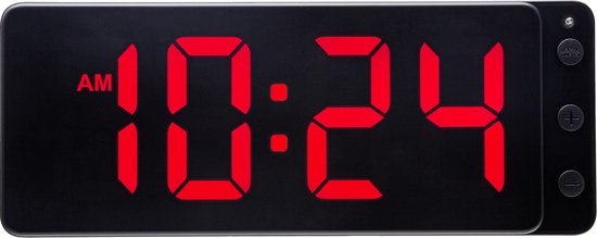 Horloge de table/murale 27,2x10,8x3cm - LED - Rouge - ABS - NeXtime 'Digital Klok Red'