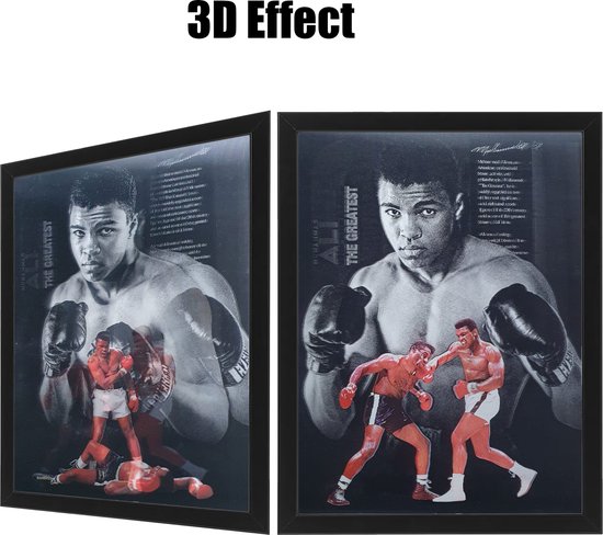 Muhammad Ali Poster + Lijst 3D - 3D Effecten - Knock Out