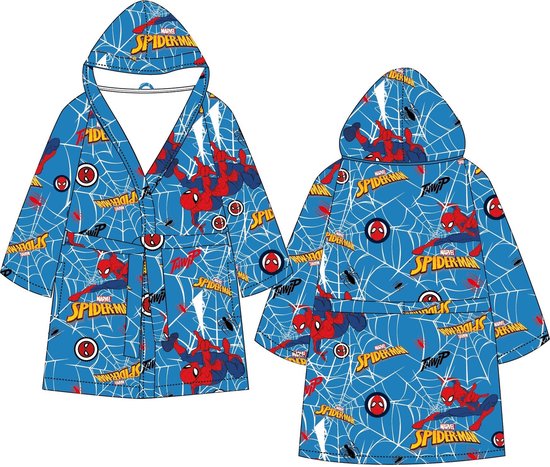 Spiderman badjas - ochtendjas - kamerjas - duster - maat 98/104 - 3/4 jaar