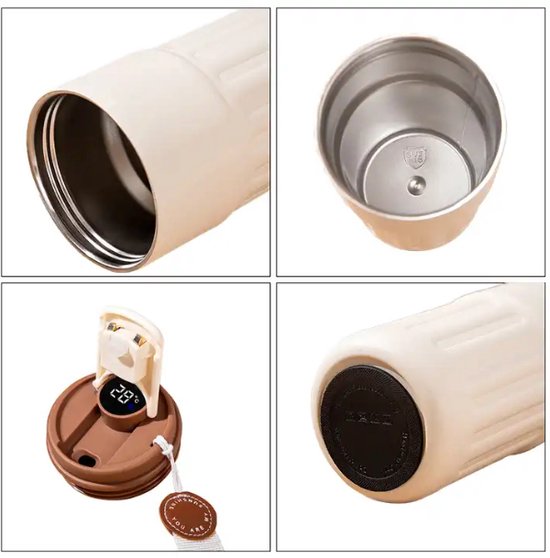 ZWARTE Thermosbeker 0,4L Digitaal geeft temperatuur weer Makkelijk