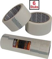 Witte verpakkingstape / inpak tape 48 mm X 66 meter (6 rollen)
