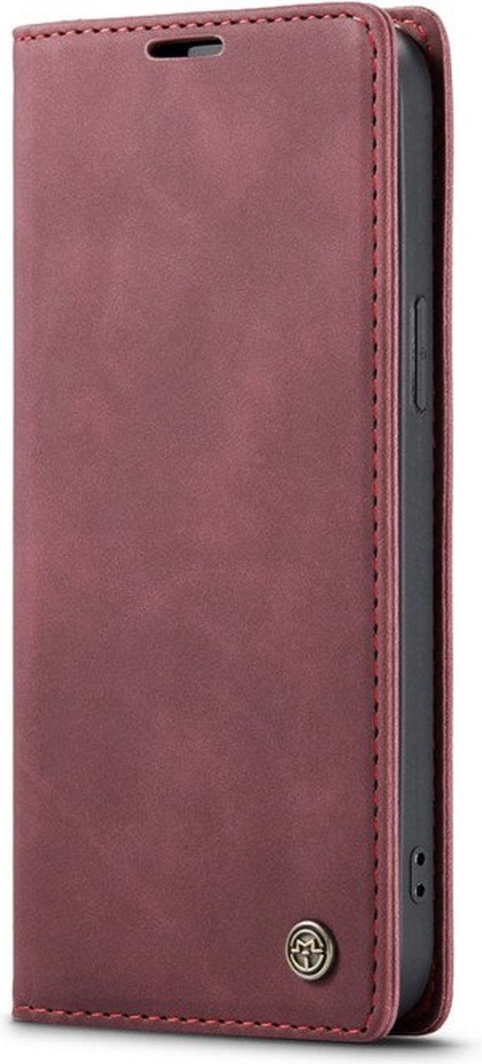 CaseMe book case leer - Apple iPhone 15 Pro Max - Bordeaux rood