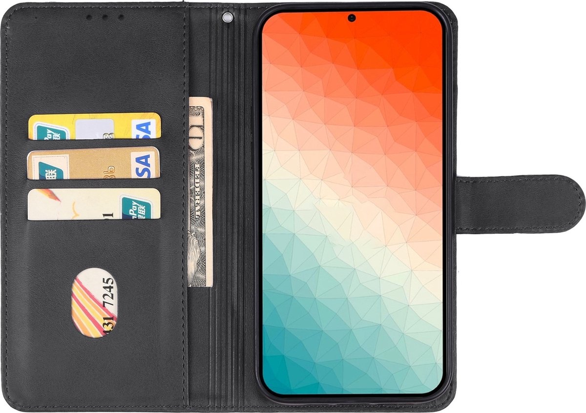 Mobigear Telefoonhoesje geschikt voor Samsung Galaxy S24 Plus Hoesje | Mobigear Retro Bookcase Portemonnee | Pasjeshouder voor 3 Pasjes | Telefoonhoesje voor Pinpas / OV Kaart / Rijbewijs - Zwart