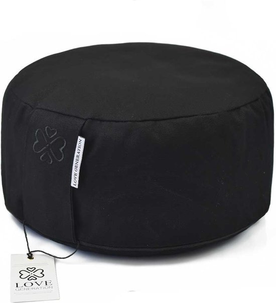 Rond Meditatiekussen - Diamond Black - Katoen - ⌀30cm - 15cm van Yogi & Yogini — afbeelding 4