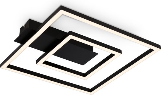 Lindby LED Plafondlamp met sensor Yulla bewegingssensor (modern) in Zwart uit aluminium o.a. voor hal, inclusief lichtbron - plafondlamp plafondverlichting