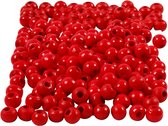 Perles en bois Creotime Rouge 1 Cm 150 Pièces