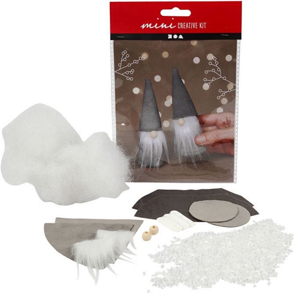 Creativ Company knutselset Scandinavische kerstkabouters grijs 20 cm.