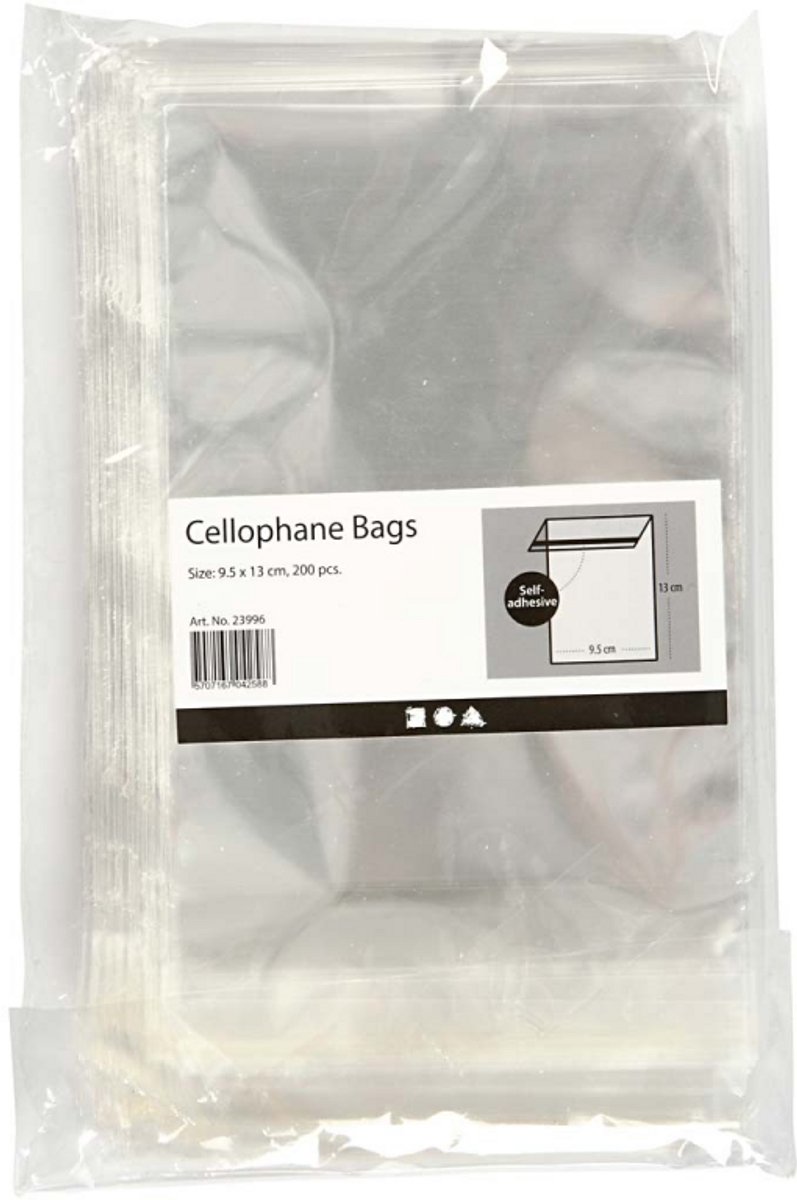 CC Cellofaan Zakjes 9,7x12,9 cm 200 stuks