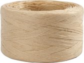 Garen - Papier raffia garen - 100% houtvezel - zandkleur - B: 7-8 mm - 100m - 1 rol