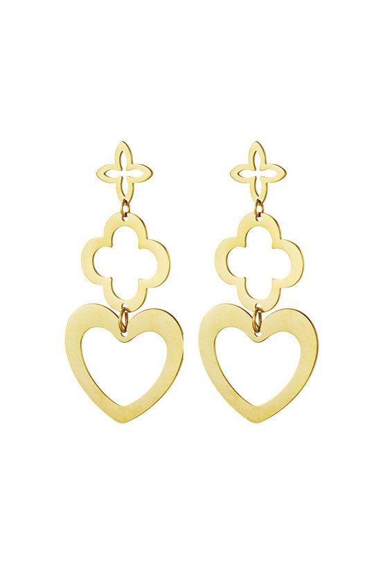 Oorbellen - earrings - stekers - stainless steel - nikkelfree - kleur goud - kadotip - kerst - moederdag - dochter - statement - gold
