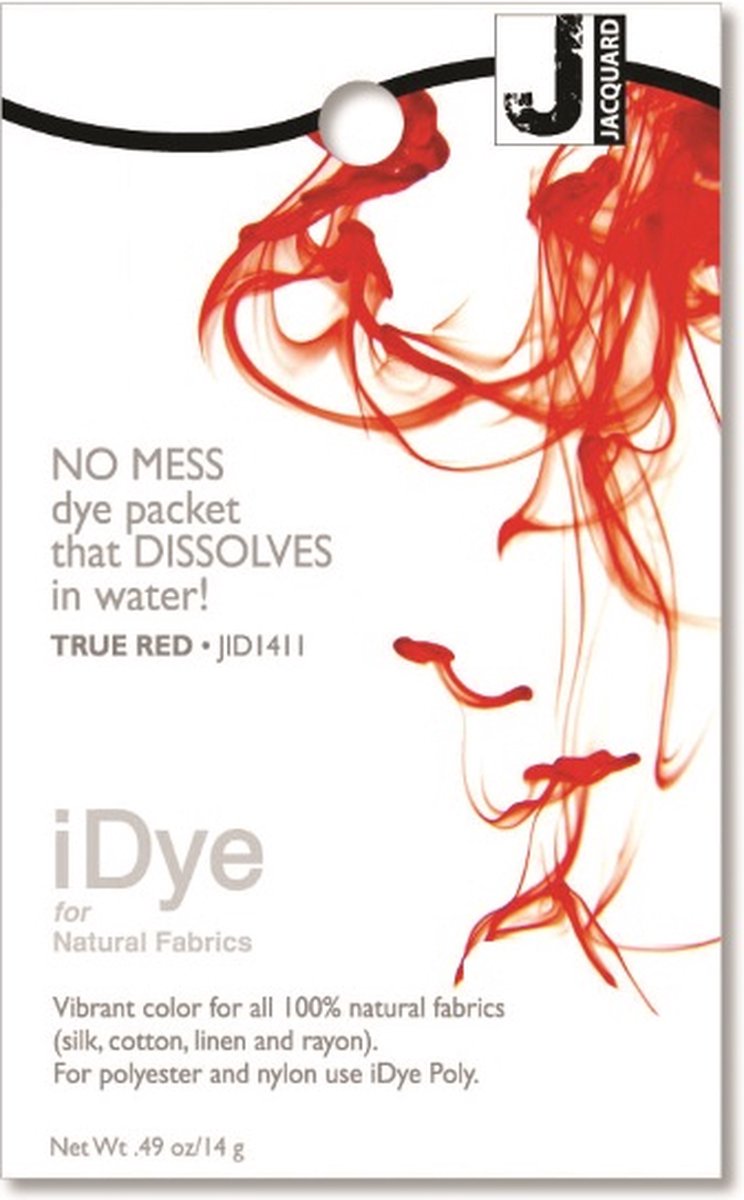 Jacquard textielverf iDye Natural 14 gr rood voor natuurlijke stoffen.