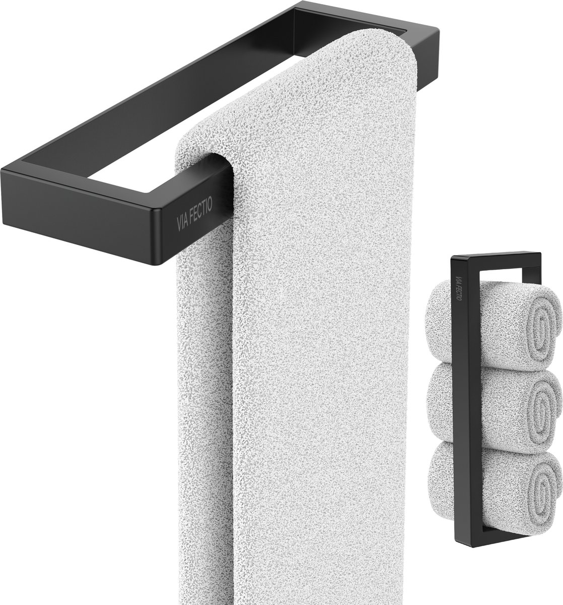 Badkamer Handdoekstang 40cm - Roestvrij Staal Zwart