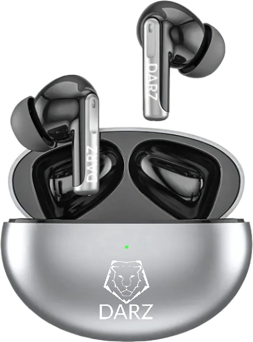 DARZ Draadloze Oordopjes - Draadloze Oortjes Bluetooth - Oordopjes Draadloos - Oortjes Draadloos - Bluetooth Oordopjes - Sport Oordopjes met Ruisonderdrukking - ANC en ENC - Zwart/Grijs