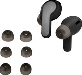 kwmobile 6x cover voor in-ear oortjes geschikt voor JBL Wave 200 TWS / Wave Beam - Vervangende oordopjes van siliconen in zwart - 3 maten