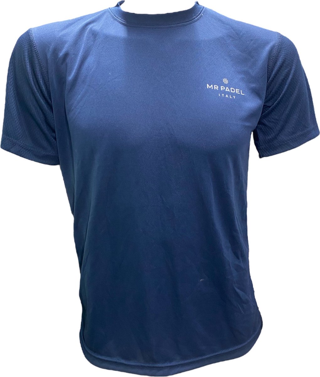 Mr Padel -Dark Blue Maat L - Men's Slim Fit Padel Shirt