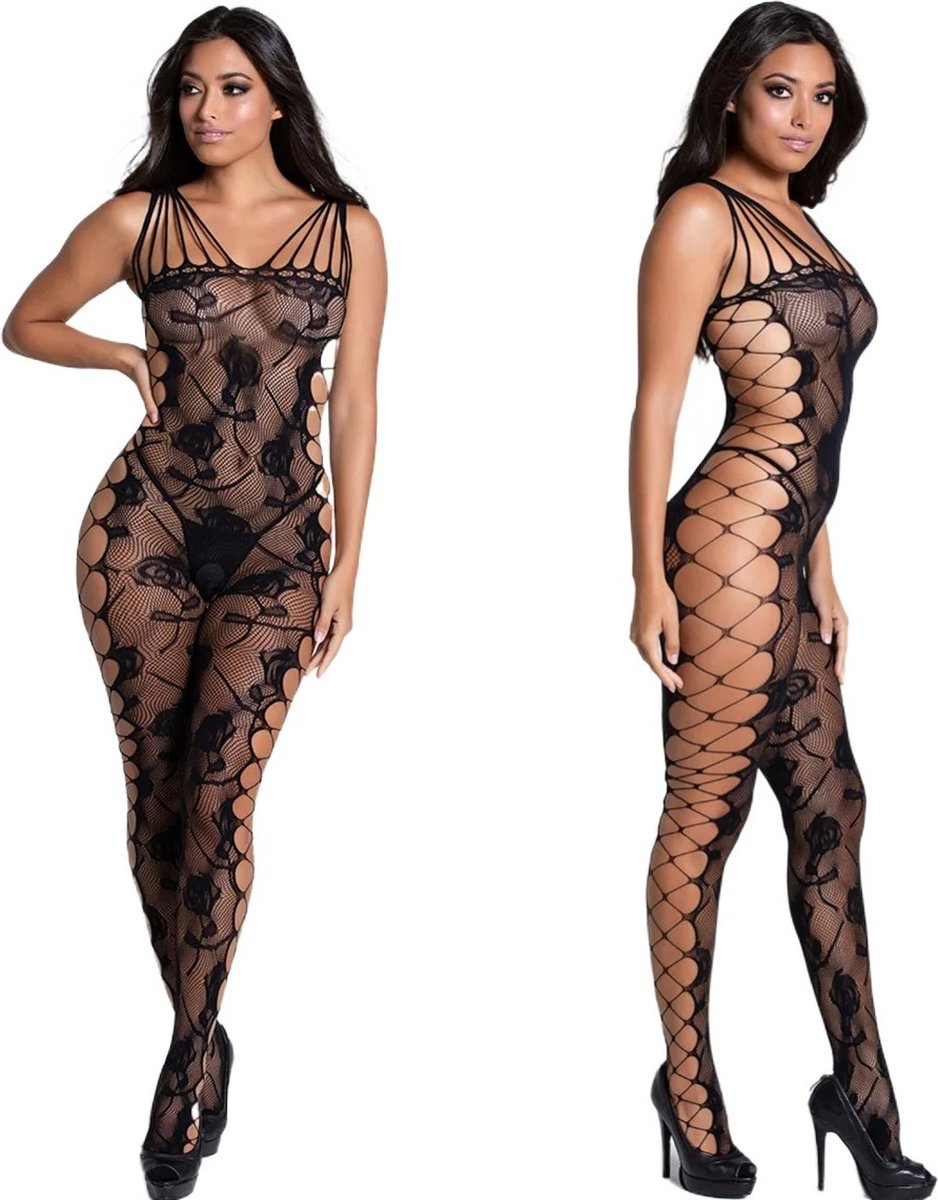 Goedkoopste Bodystocking-Zwart-Sexy-Dames-Opwindend-Erotisch-Lingerie-Doorschijnend