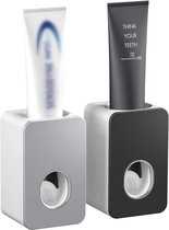 Automatische Tandpasta Dispenser - Muurbevestiging met Installatiemateriaal - Gemakkelijk te Gebruiken - Waterdicht Ontwerp - Modern Wit - Zwart - Ruimtebesparend - Inclusief Handleiding
