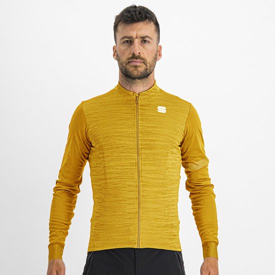 Sportful Chemise de cyclisme manches longues hommes Or - SUPERGIARA THERMAL JERSEY DARK GOLD - XL