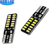 Qatrixx 1 Paar T10 Wit Licht - 24 LED 5050 SMD - CANBUS - Auto Signaal Gloeilamp - Wit licht