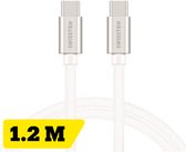 Câble Swissten USB-C vers USB-C - 1,2M - Argent