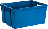 EDA Opbergbox/opbergkrat 50 L - blauw - kunststof - 56 x 41 x 29 - stapelbaar/nestbaar