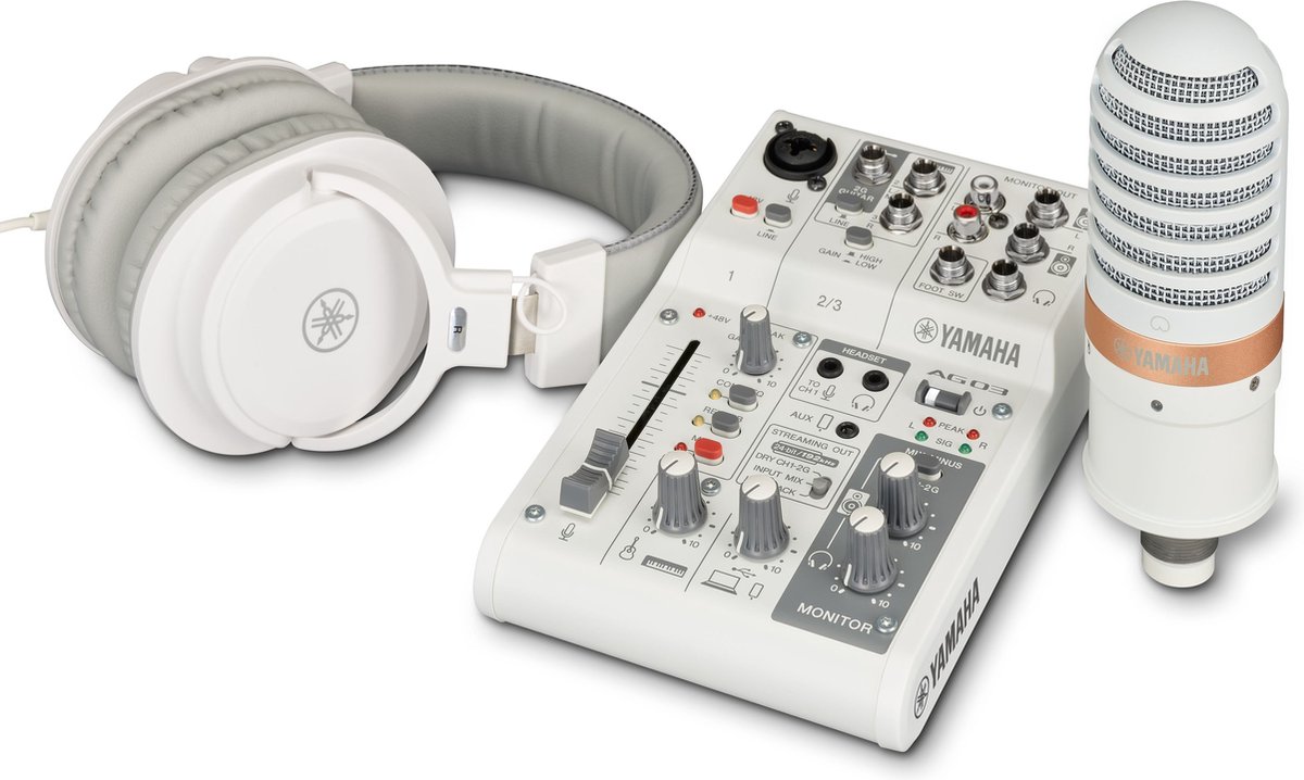 Yamaha AG03 MK2 Live Streaming Pack White - USB-mixer | bol