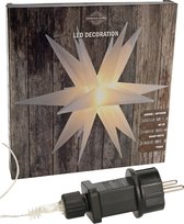 Set van 2x stuks verlichte kunststof kerstster lampionnen wit 35 cm op batterijen - Kerststerren met licht - Kerstdecoratie/kerstversiering