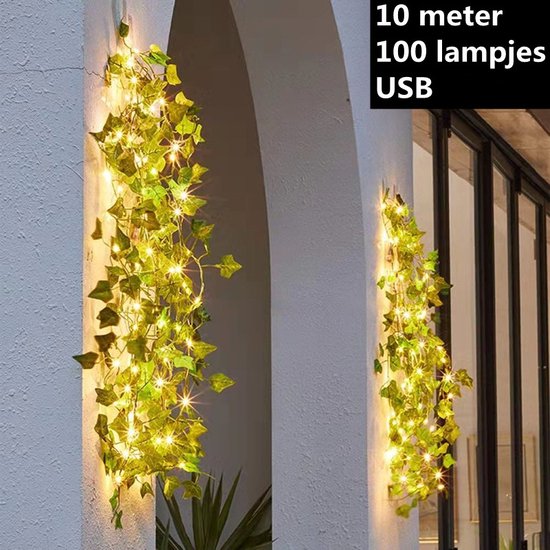 Guirlande lumineuse feuille d'érable bicolore - alimentée par USB - 10 mètres 100 lumières
