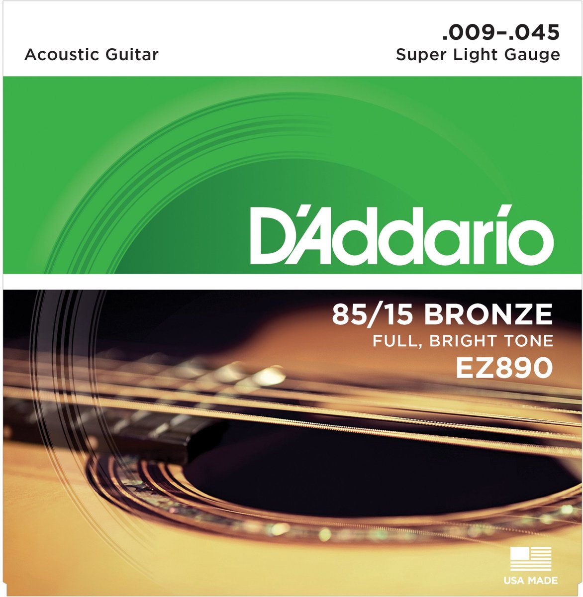 D'Addario EZ890 American Bronze 85/15 Super Light 9-45