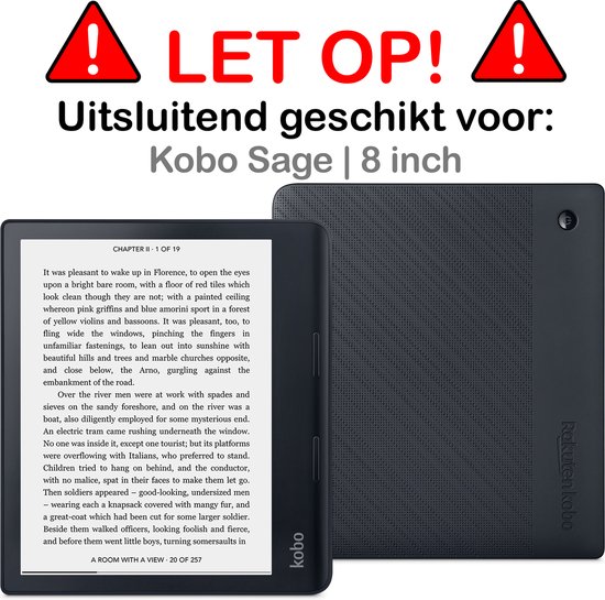 Hoesje Geschikt voor Kobo Sage Hoesje Luxe Bescherm Case Trifold Met Screenprotector - Hoes Geschikt voor Kobo Sage Hoes Book Cover - Eenhoorn van Hoesje  — afbeelding 2