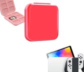 Gadgetpoint | Cassettehouder | Spelhouder | Opberg box | Cassette box | Accessoires geschikt voor Nintendo Switch | Rood | Vaderdag Cadeau