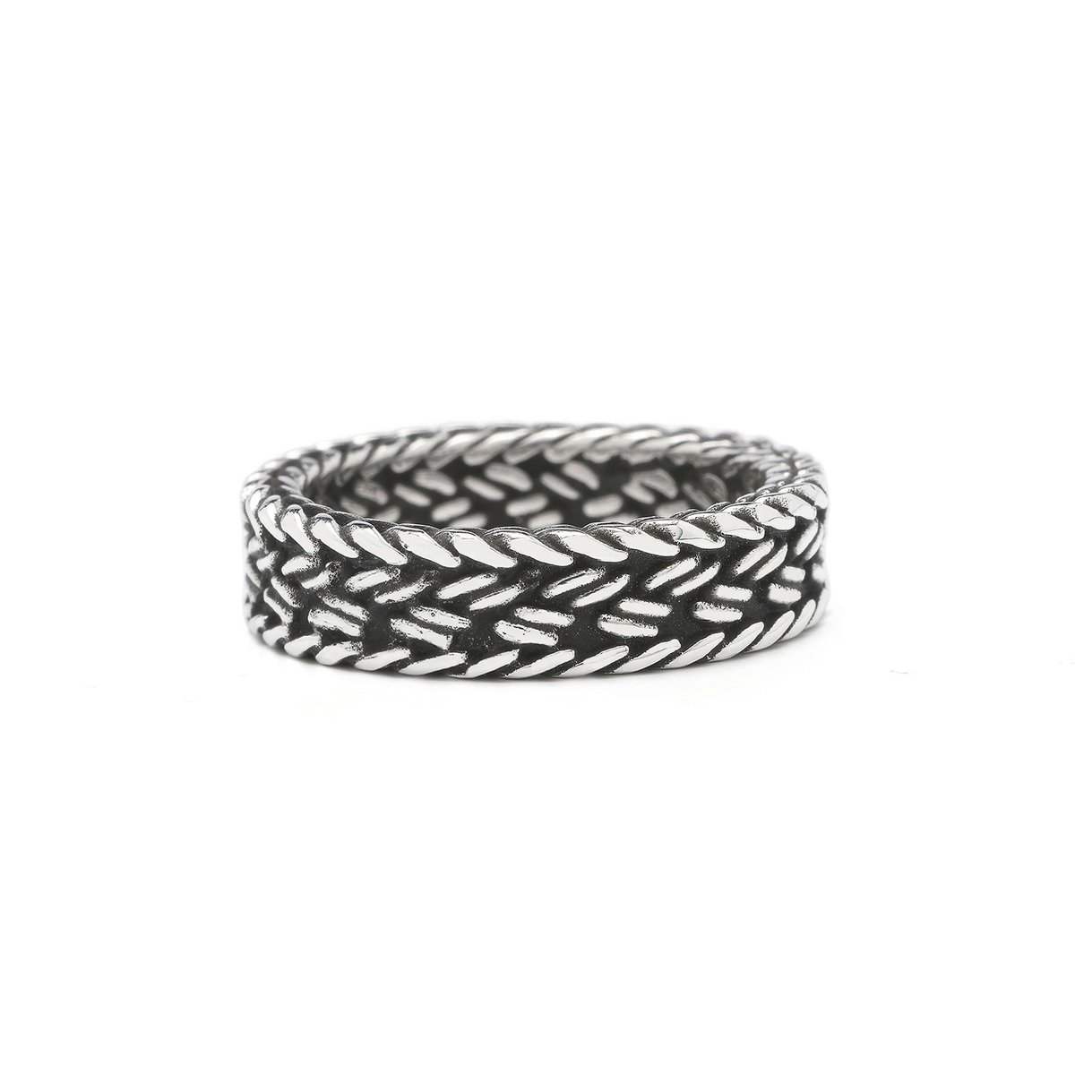 SILK Jewellery - Zilveren Ring - Mesh - 152.18 - Maat 18,0