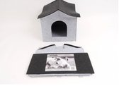 Niche à chien en forme de maison souple en Feutre-44x40x49 cm