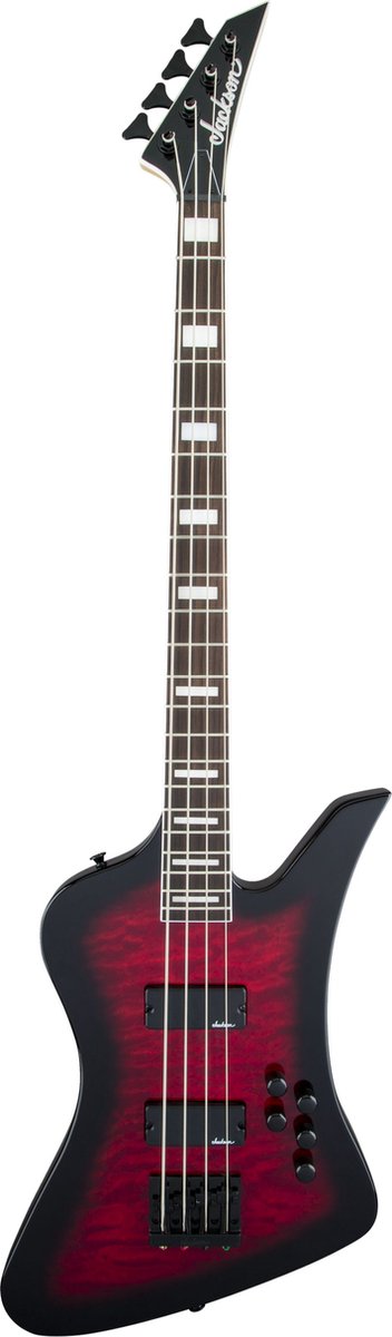 Jackson JS Series Kelly Bird Bass JS3Q AM Transparent Red Burst - Elektrische basgitaar