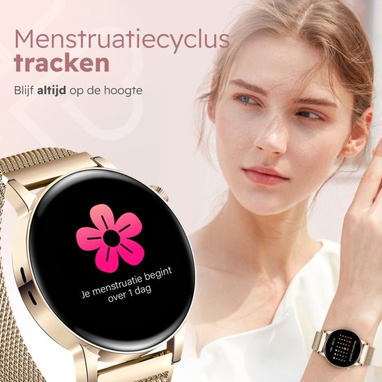 Smart Smartwatch Classy Pro Goud - Montre Connectée Femme et Homme - Montre  Podomètre