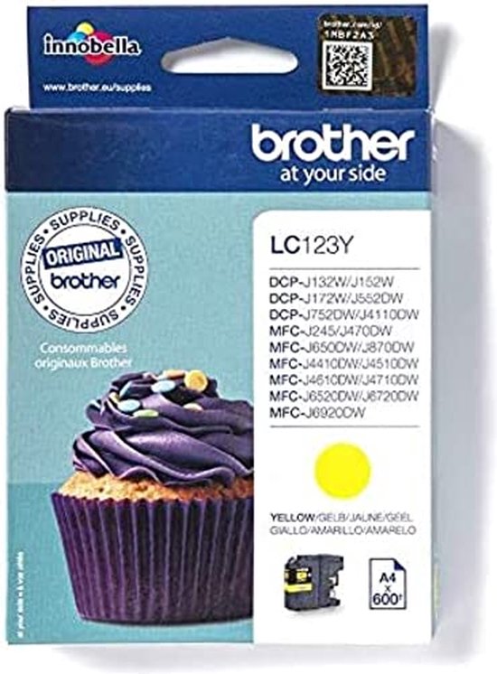 Brother LC-123Y cartouche d'encre 1 pièce(s) Original Rendement élevé (XL) Jaune