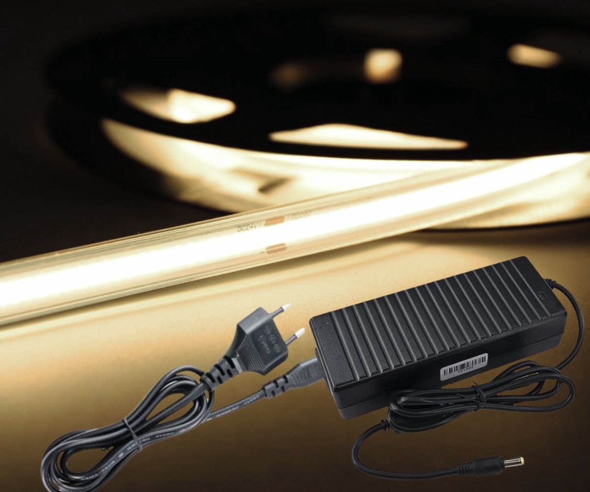 LED Strip COB - 5 Meter - Complete Set - 4000k - Neutraal Wit - 24V - IP65 Waterdicht - 480LED/m
