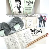 Les Cousines Zelfmakerij - breipakket - breipakket beginners - breien - sjaaltje - Easy scarf - grijs - 100% wol