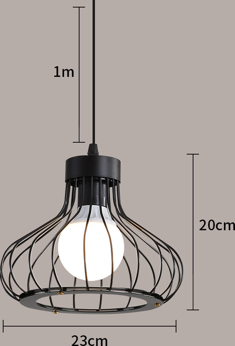 Hanglamp 14055: Modern, Retro, Metaal, Zwart