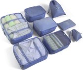 Packing Cubes Organizer set, kledingtassen, schoenenzakken, reisorganizers, pakkubussen, cosmetica, reisorganizers, paktassen voor koffer (8-delig, marineblauw)