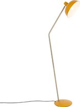QAZQA milou - Retro Vloerlamp | Staande Lamp - 1 lichts - H 138 cm - Geel - Woonkamer | Slaapkamer | Keuken