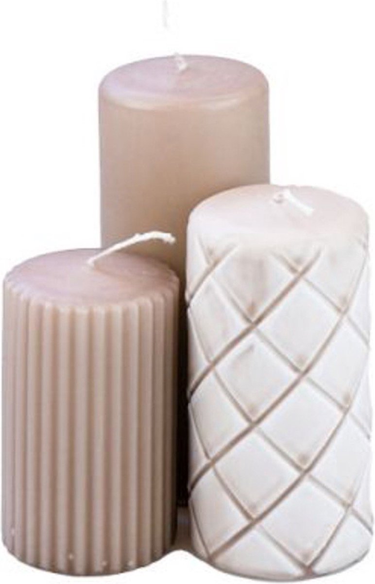 Branded by – Giftset – 3 Stompkaarsen – Moonlight Taupe
