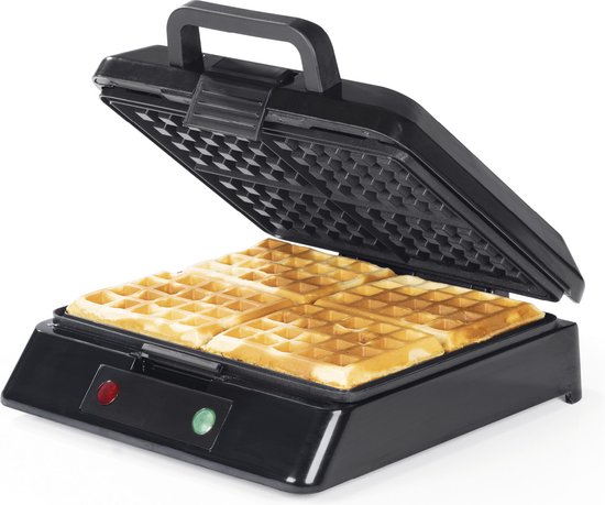 GOURMETmaxx Wafelijzer voor 4 Belgische wafels, wafelijzer met antiaanbaklaag, traploos instelbare bruiningsgraad en controlelampje, geurende Belgische wafels heel eenvoudig bereid van Merk: GOURMETmaxx — afbeelding 3